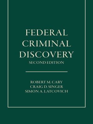 cover image of Federal Criminal Discovery